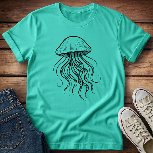 Line Drawn Jelly Fish T-Shirt