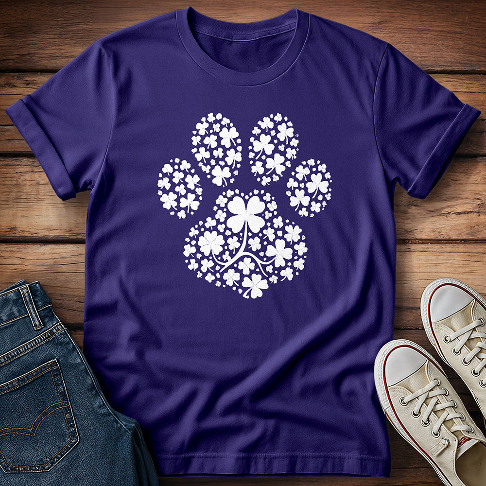Doggy Shamrock Paw Print T-Shirt