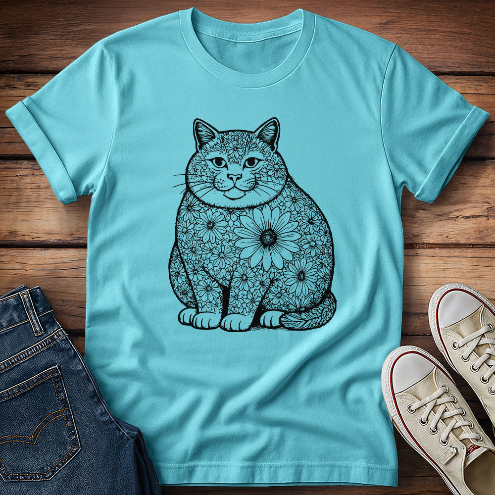 Fat Cat Sunflower T-Shirt