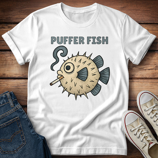 Puffer Fish Cigarette Text T-Shirt